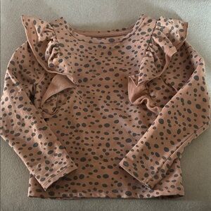 Adorable Polka Dot Ruffle Long Sleeve Top